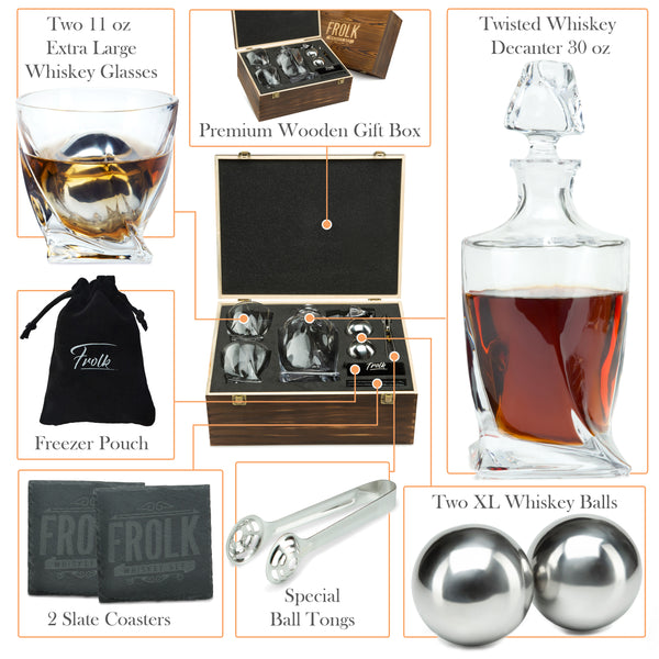 Whiskey 4 XL Balls Gift Set - Frolk Bar Gift Sets