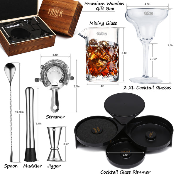 Whiskey 4 Twisted Glasses Premium Gift Set - Frolk Bar Gift Sets