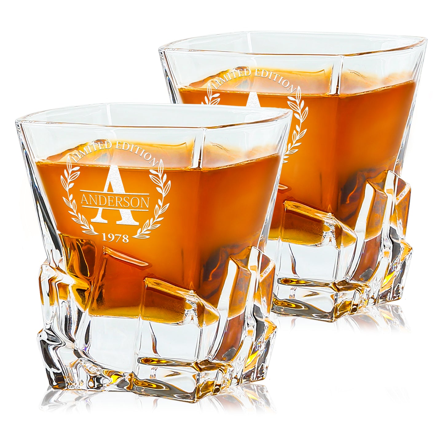 Stone Cut Whiskey Glasses — Set of 2 product image