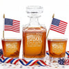 Personalized USA 250th Anniversary Classic Whiskey Decanter with Optional Matching Glasses