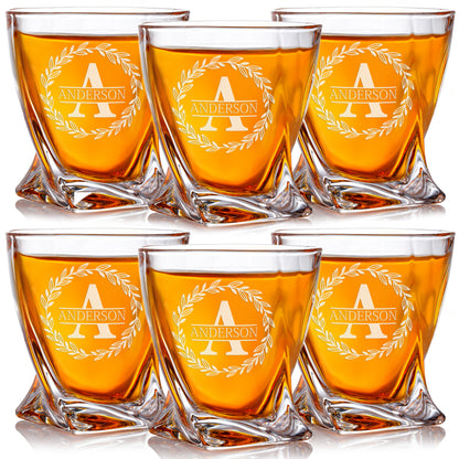 Twisted Whiskey Glasses — Set of 6