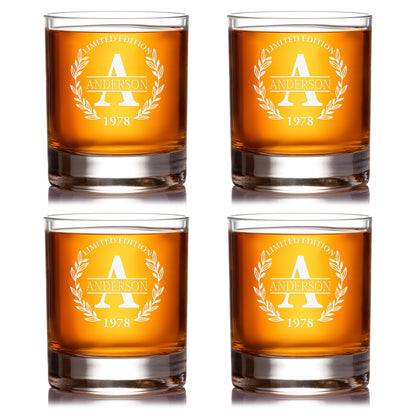 Old Fashioned Whiskey Set — Decanter + 4 Glasses