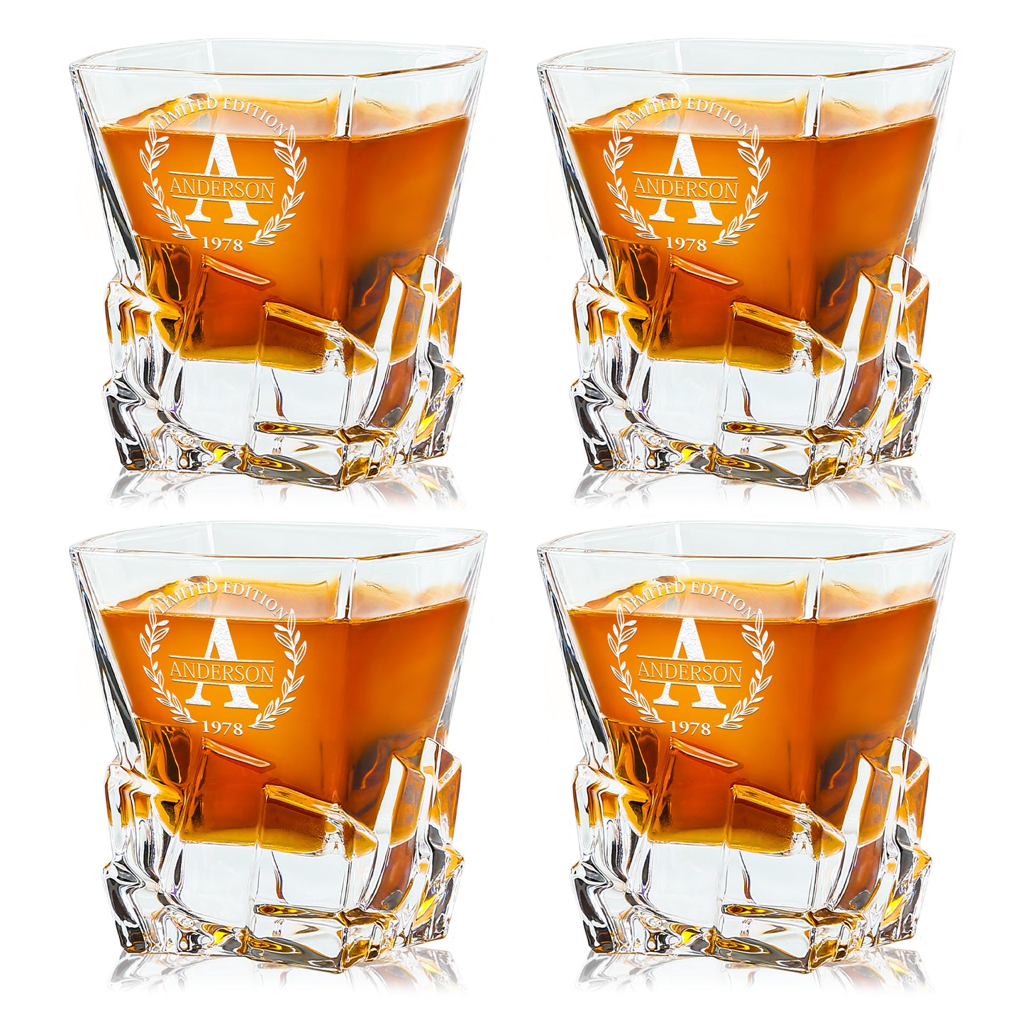 Stone Cut Whiskey Glasses — Set of  4 product image