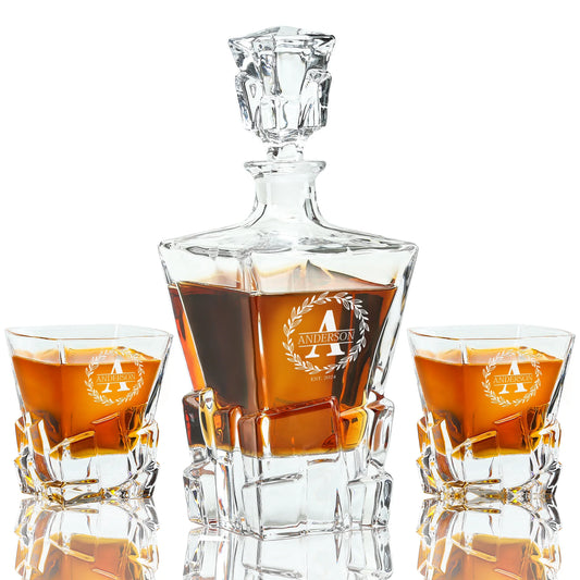 Bold Whiskey Set — Decanter + 2 Glasses