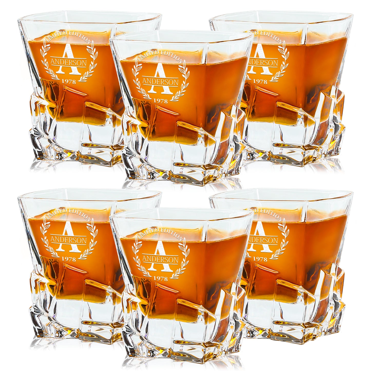 Stone Cut Whiskey Glasses — Set of 6 product image