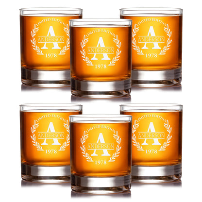 Old Fashioned Whiskey Glasses — Set of 6