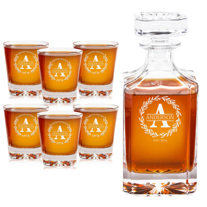 Classic Whiskey Set — Decanter + 6 Glasses