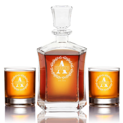 Old Fashioned Whiskey Set — Decanter + 2 Glasses