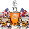 Personalized USA 250th Anniversary Twisted Whiskey Decanter with Optional Matching Glasses