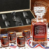 Personalized USA 250th Anniversary Classic Frolk Whiskey Gift Set — Decanter, 4 Glasses, Premium Wooden Box