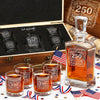Personalized USA 250th Anniversary Old Fashioned Frolk Whiskey Gift Set — Decanter, 4 Glasses, Premium Wooden Box