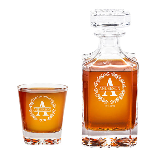 Vintage Whiskey Set — Decanter + 1 Glass