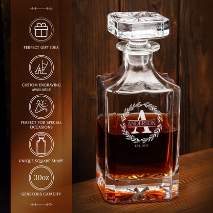 Classic Frolk Whiskey Gift Set — Decanter, 4 Glasses, Premium Wooden Box