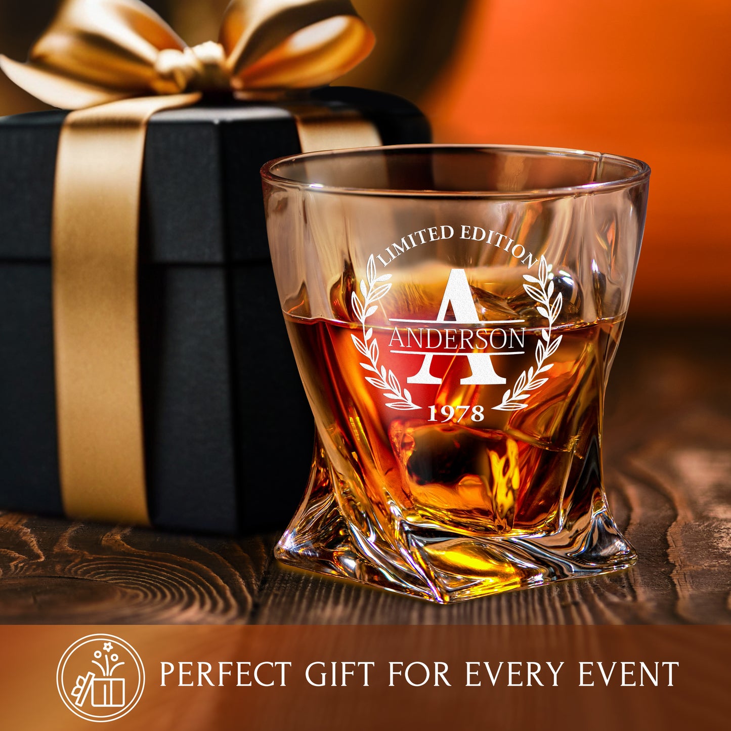 Twisted Whiskey Set — Decanter + 4 Glasses product image