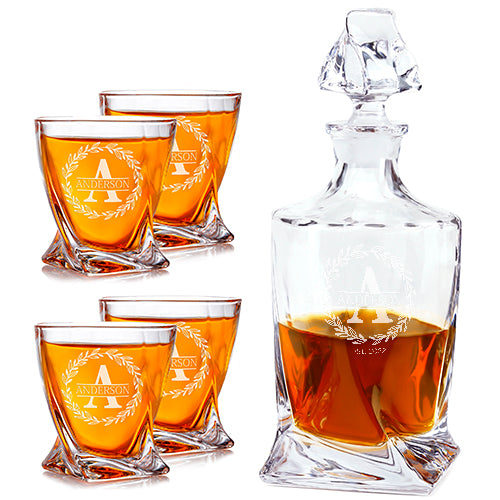 Artisan Whiskey Set — Decanter + 4 Glasses