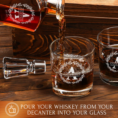 Old Fashioned Whiskey Set — Decanter + 2 Glasses