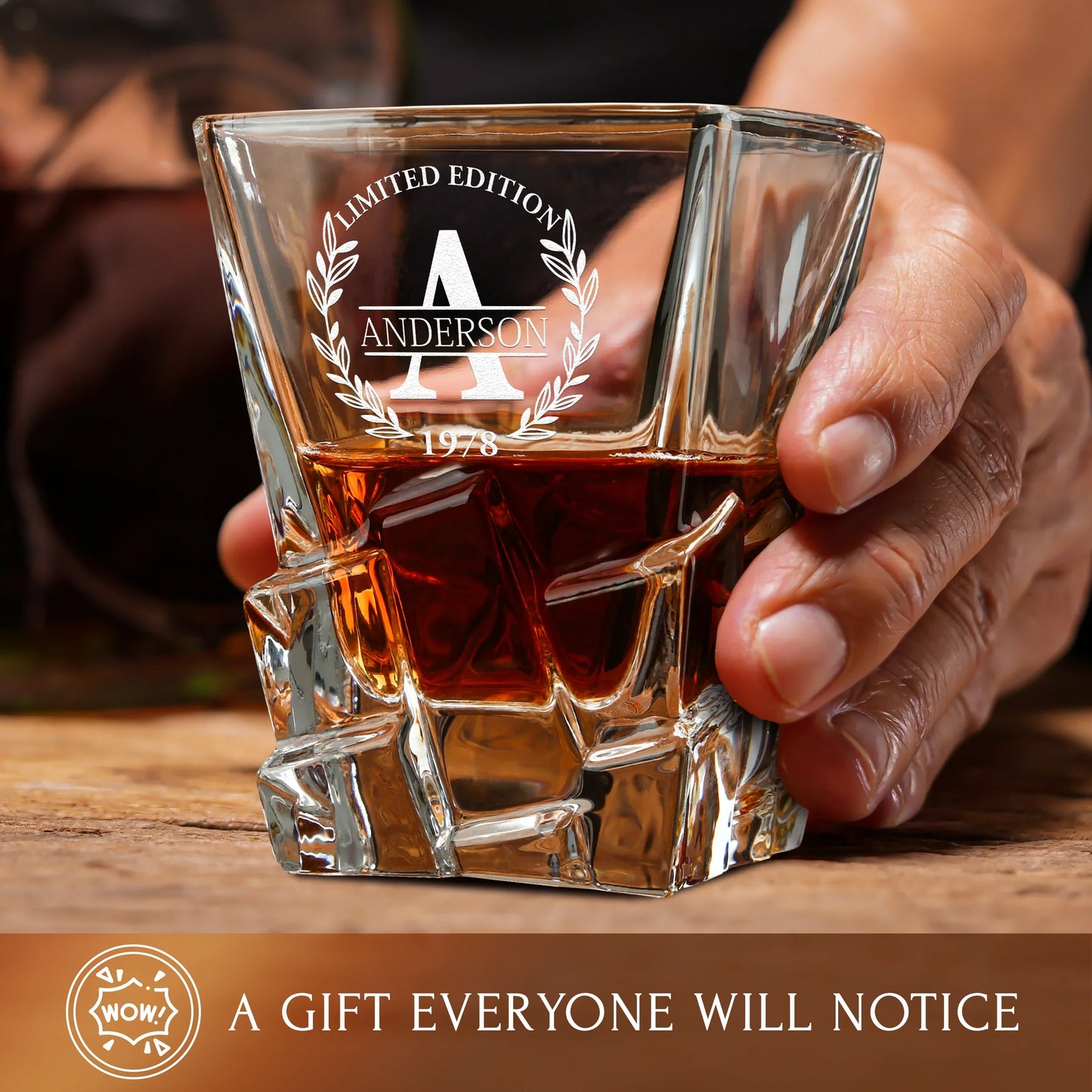 Stone Cut Whiskey Glasses — Set of 2 product image