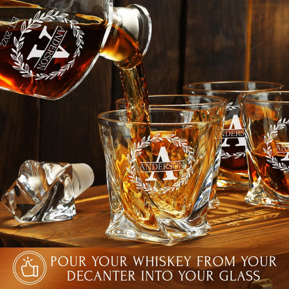 Twisted Whiskey Glasses — Set of 6