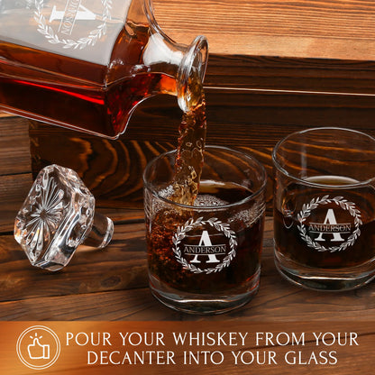 Classic Whiskey Set — Decanter + 6 Glasses