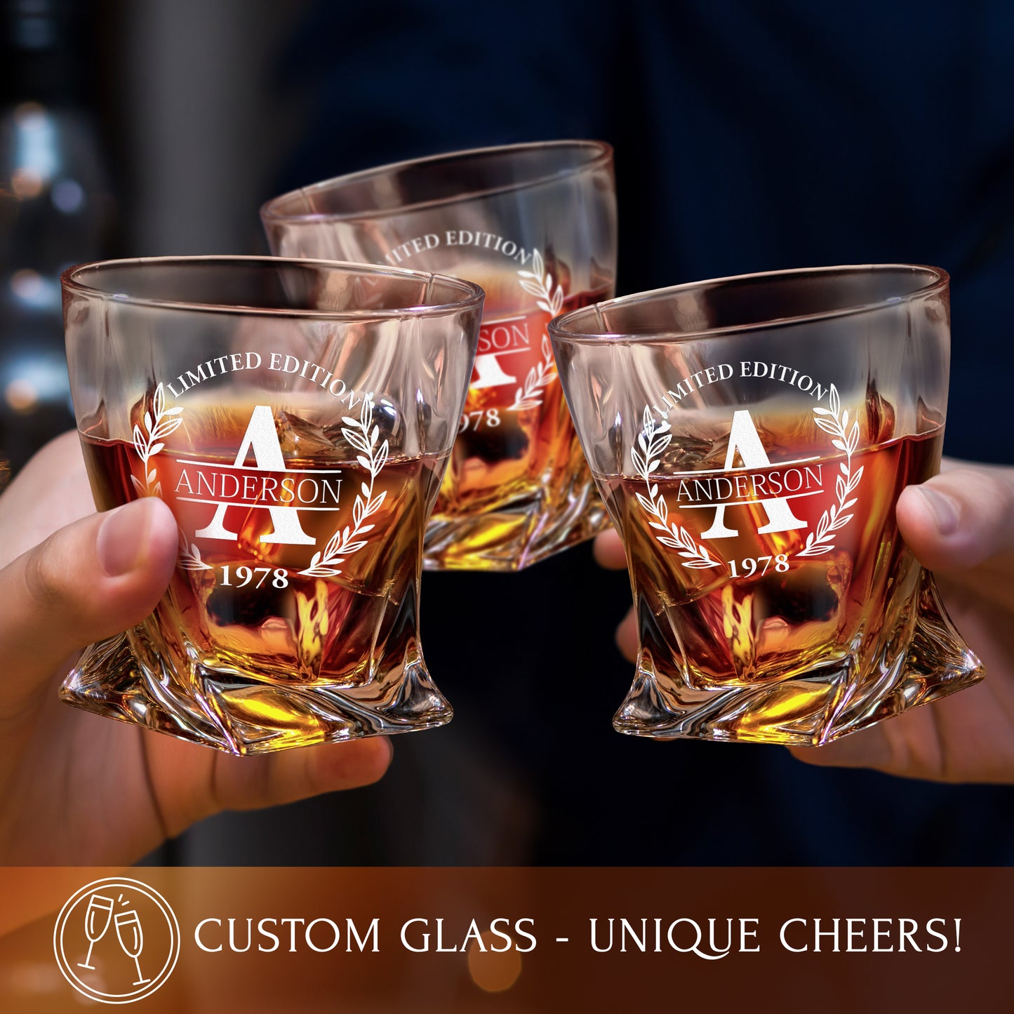 Twisted Whiskey Set — Decanter + 4 Glasses product image