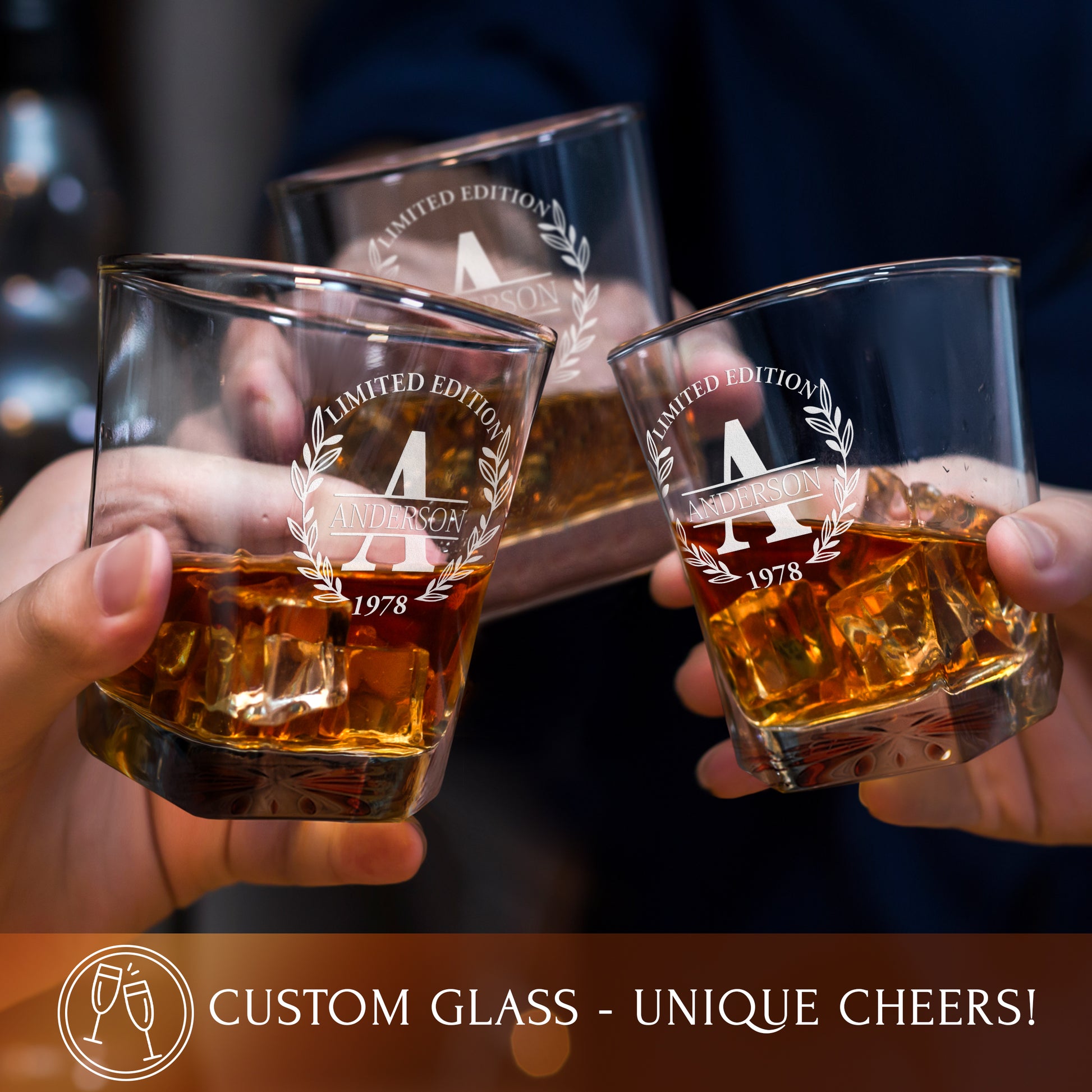 Classic Frolk Whiskey Gift Set — Decanter, 4 Glasses, Premium Wooden Box