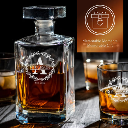 Classic Whiskey Set — Decanter + 6 Glasses