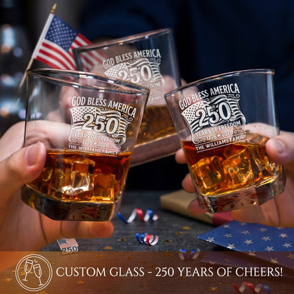 Personalized USA 250th Anniversary Classic Whiskey Decanter with Optional Matching Glasses