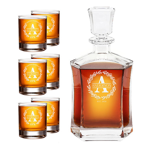 Heritage Whiskey Set — Decanter + 6 Glasses