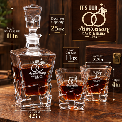 Personalized anniversary Rocks whiskey gift set – image 02
