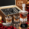 Anniversary Gift – Rocks Decanter Set with 2 Glasses, 8 Whiskey Cubes & Wooden Box