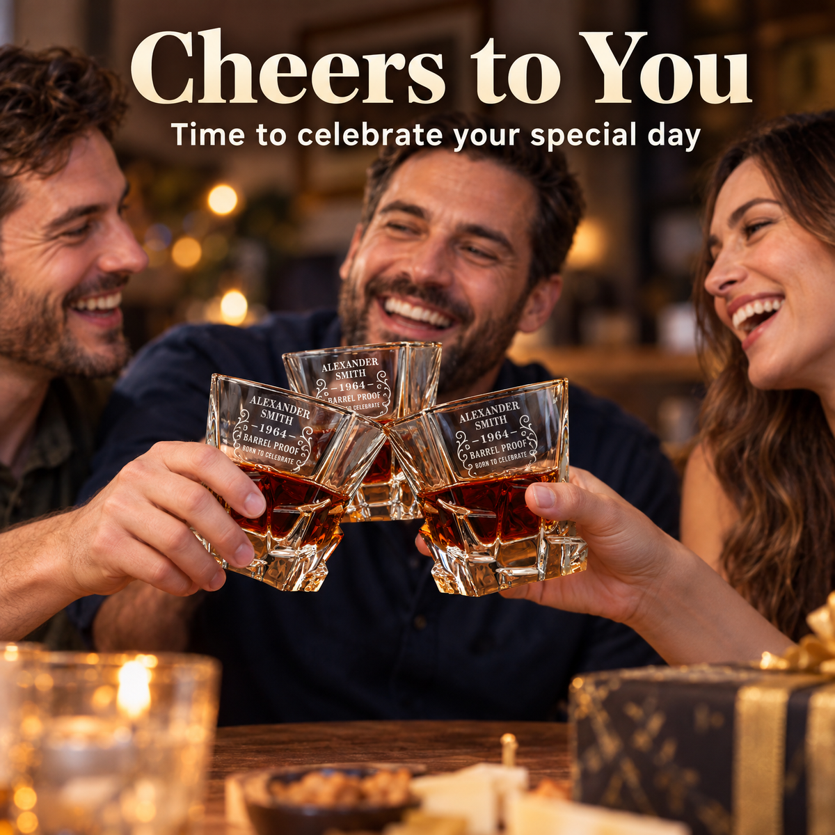 Birthday Gift – Rocks Decanter Set with 2 Glasses, 8 Whiskey Cubes & Wooden Box – image 11