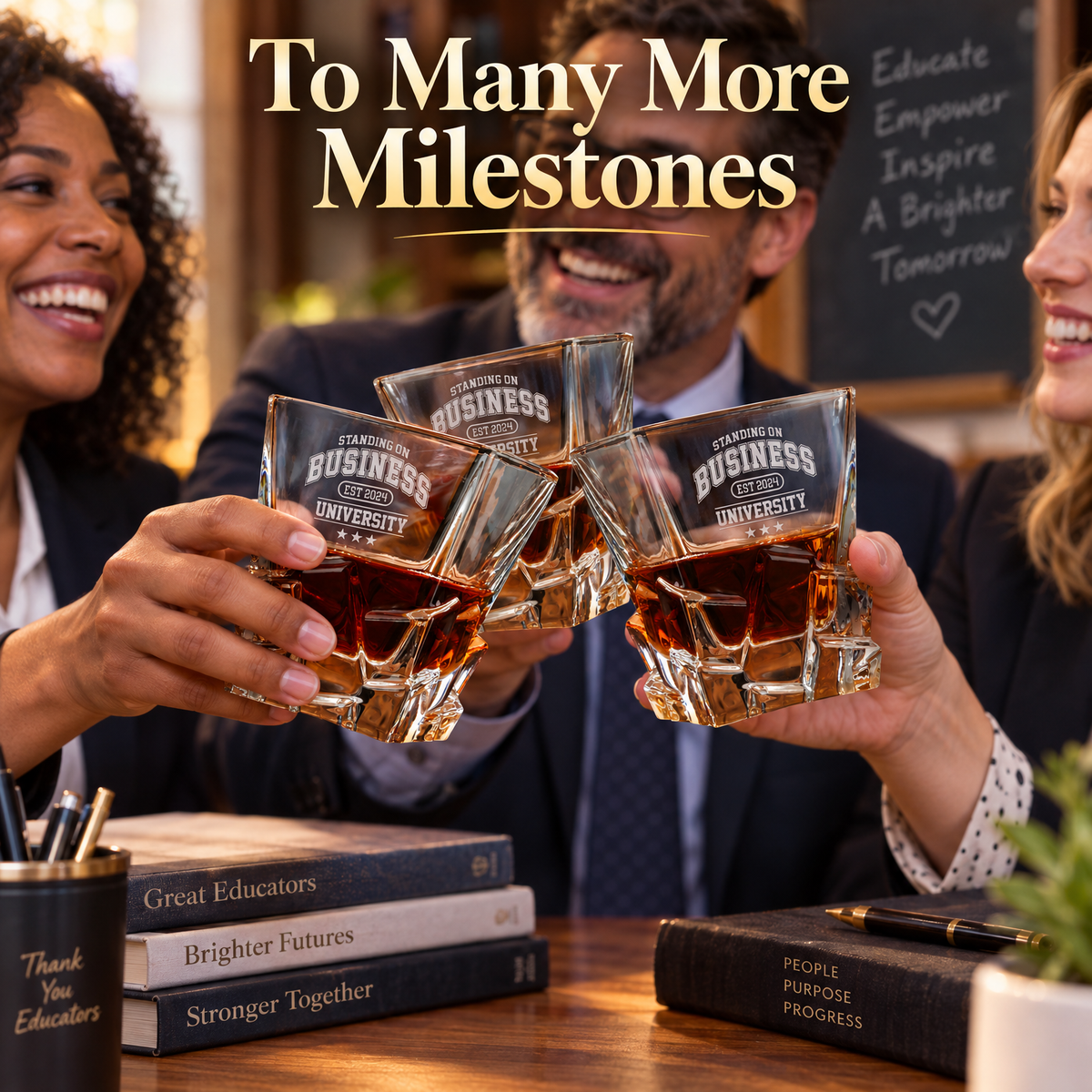 Education Company Gifts – Rocks Decanter Set with 2 Glasses, 8 Whiskey Cubes & Wooden Box – image 11