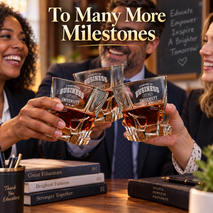 Education Company Gifts – Rocks Decanter Set with 2 Glasses, 8 Whiskey Cubes & Wooden Box – image 11