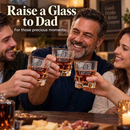 Gift for Father – Rocks Decanter Set with 2 Glasses, 8 Whiskey Cubes & Wooden Box – image 11