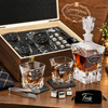 Groomsman Gift – Rocks Decanter Set with 2 Glasses, 8 Whiskey Cubes & Wooden Box