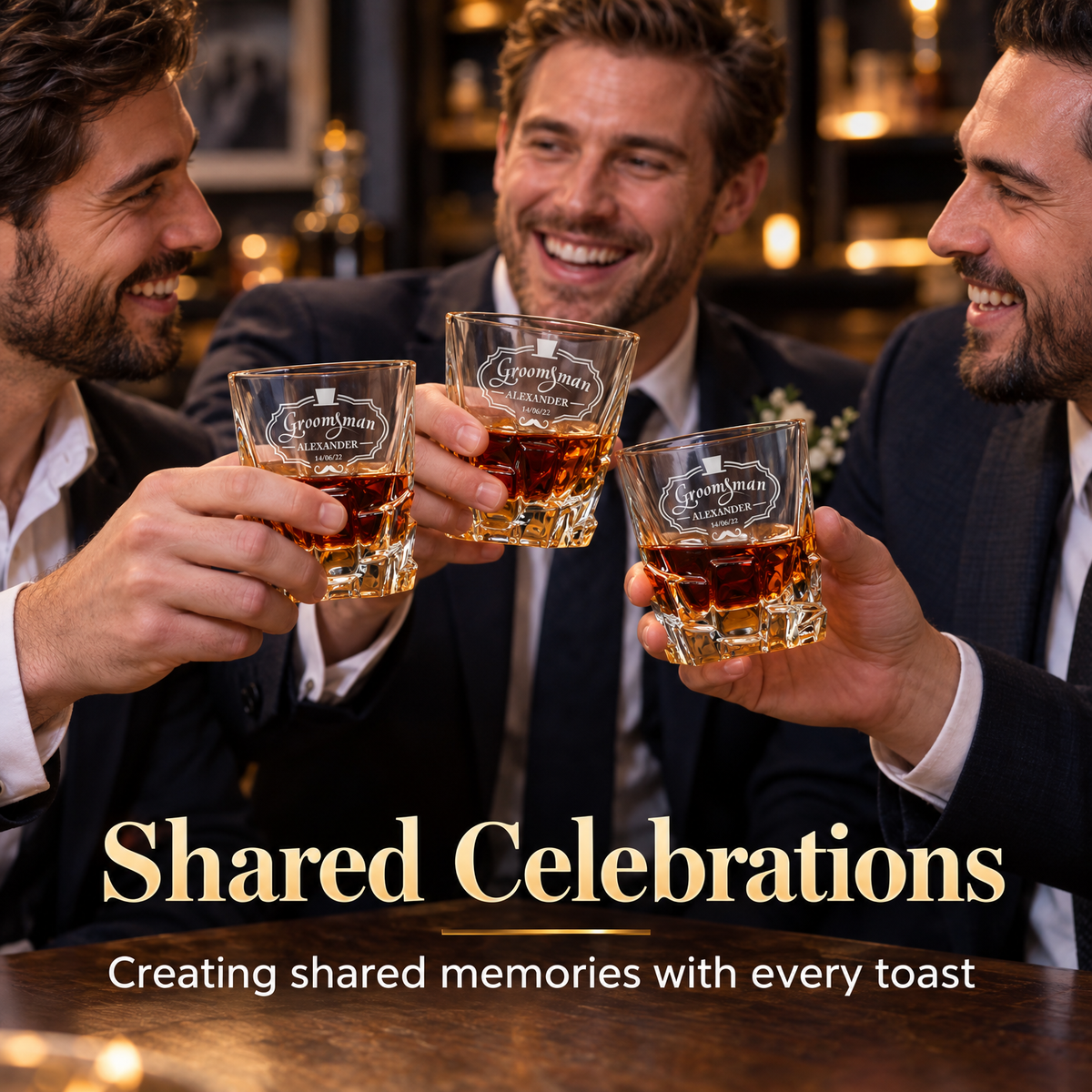 Groomsman Gift – Rocks Decanter Set with 2 Glasses, 8 Whiskey Cubes & Wooden Box – image 11