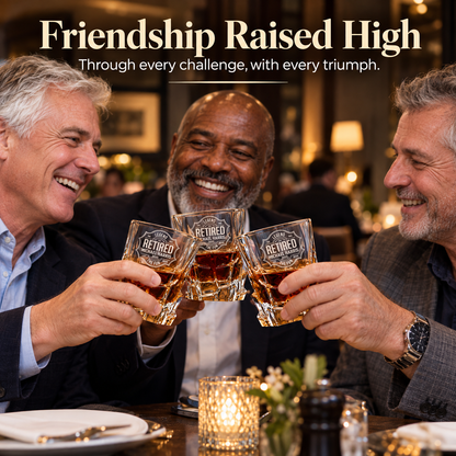 Retirement Gift – Rocks Decanter Set with 2 Glasses, 8 Whiskey Cubes & Wooden Box – image 11