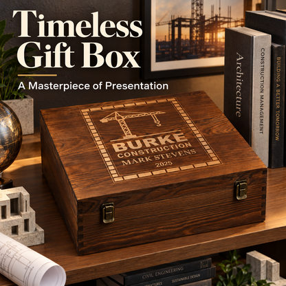 Construction Company Gifts – Rocks Decanter Set with 4 Glasses & Wooden Box – image 12