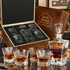 Real Estate Company Gifts – Rocks Decanter Set with 4 Glasses & Wooden Box