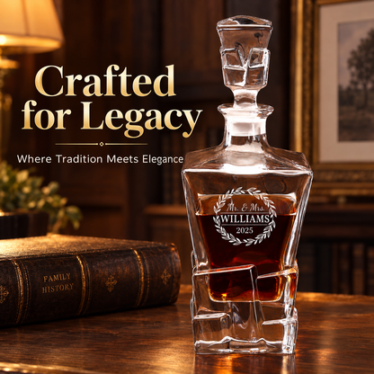 Family Gift – Rocks Decanter Set with 4 Glasses & Wooden Box – image 18