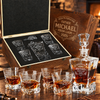 Gift for Father – Rocks Decanter Set with 4 Glasses & Wooden Box