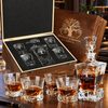 Finance Company Gifts – Rocks Decanter Set with 4 Glasses & Wooden Box