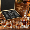 Gift for Grillmasters – Rocks Decanter Set with 4 Glasses & Wooden Box