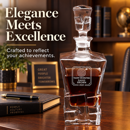 Human Resources Company Gifts – Rocks Decanter Set with 4 Glasses & Wooden Box – image 18