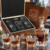 Technology Company Gifts – Rocks Decanter Set with 4 Glasses & Wooden Box