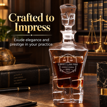 Legal Company Gifts – Rocks Decanter Set with 4 Glasses & Wooden Box – image 18