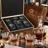 Manufacturing Company Gifts – Rocks Decanter Set with 4 Glasses & Wooden Box
