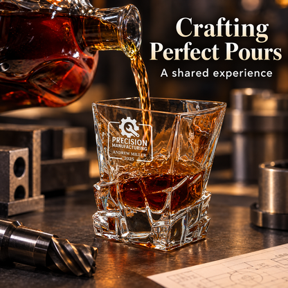 Manufacturing Company Gifts – Rocks Decanter Set with 4 Glasses & Wooden Box – image 14