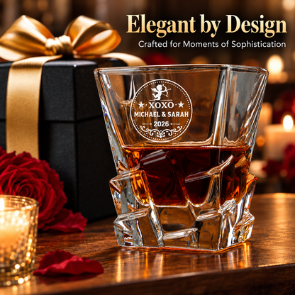 Valentine's Day Gift – Rocks Decanter Set with 4 Glasses & Wooden Box – image 18
