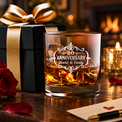 Anniversary Gift – Slick Decanter Set with 2 Glasses, 9 Whiskey Stones & Wooden Box – image 06